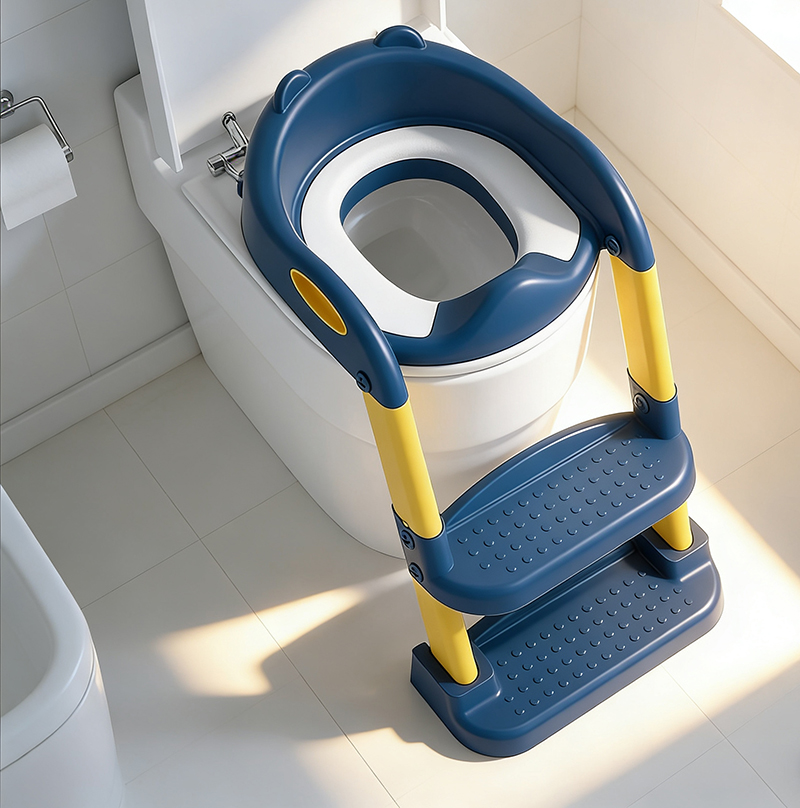Toddler Potty Training Seat - Draagbare potjestrainingstoel met opstapje, opklapbare toilettrainingstoel