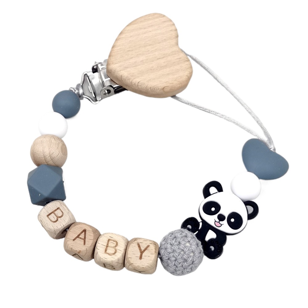 Baby Products - Houten gepersonaliseerde babyfopspeenketting Schattig dierlijk ontwerp