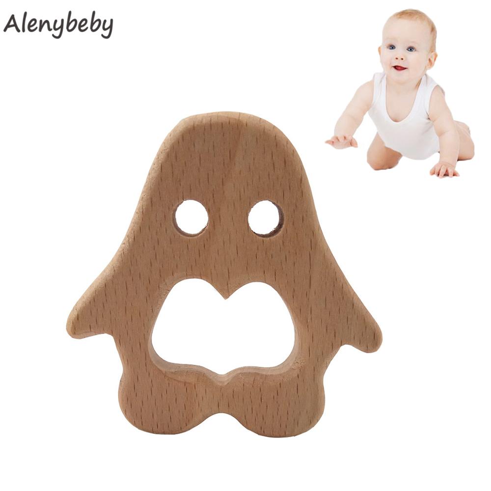 Baby Products Eco Friendly - Biologische Baby Bijtring Product Beukenhouten pinguïn