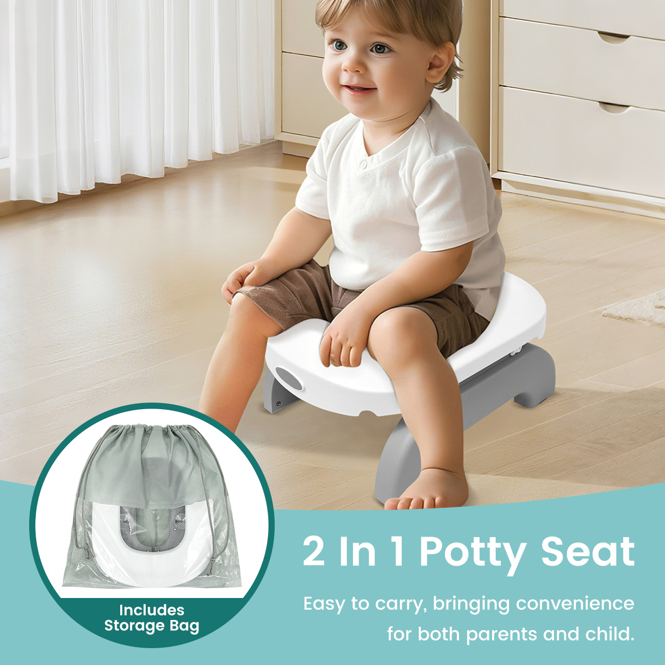2-in-1 Go draagbaar potje, rei - Toddler Potty Training Seat recensie en prijs